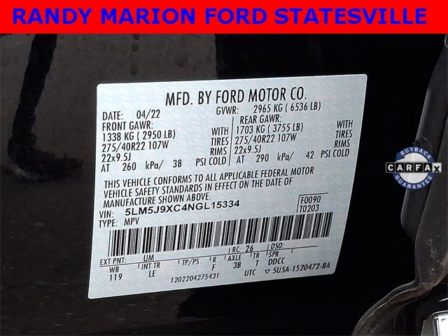 2022 Lincoln Aviator Black Label