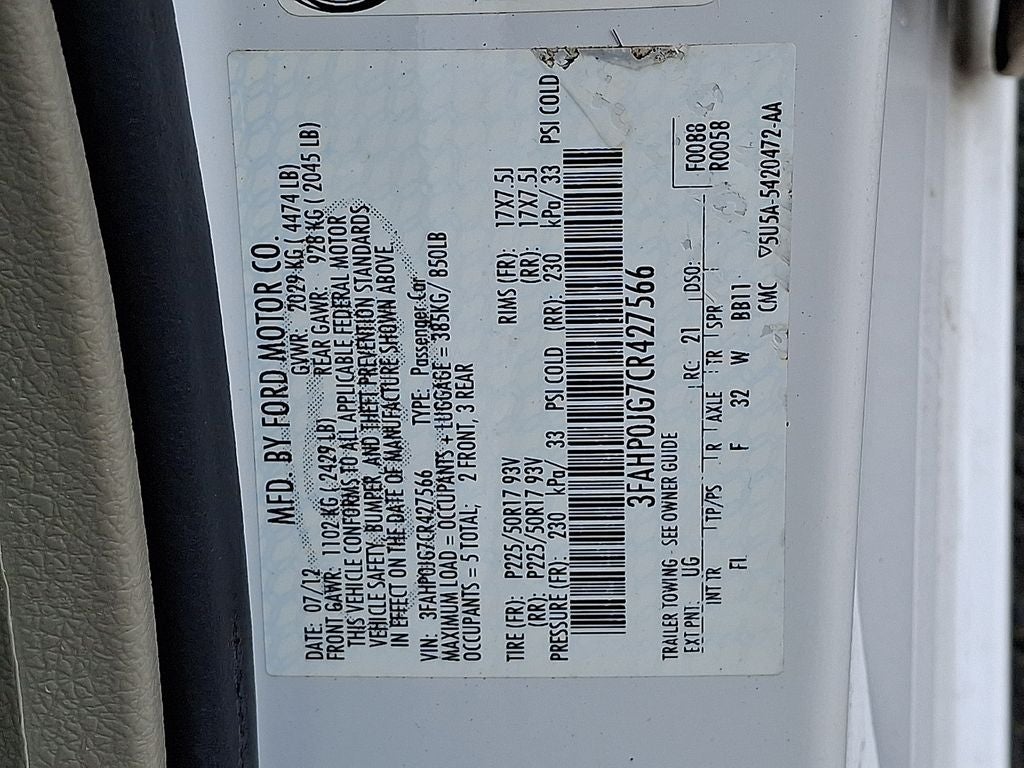 2012 Ford Fusion SEL