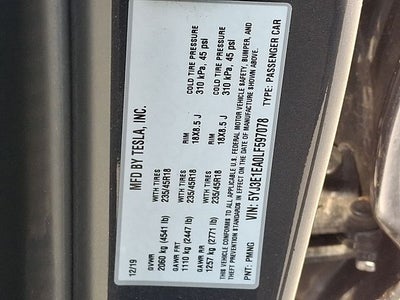 2020 Tesla Model 3 Standard Range Plus